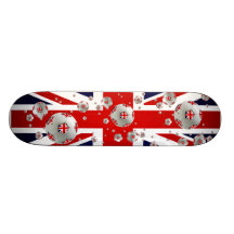 Bandera británica de Union Jack de las bolas del f Patineta Personalizada