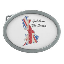 Bandera BRITÁNICA God Save the Queen de la hebilla Hebilla Cinturon Oval