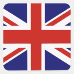 Bandera británica calcomanías cuadradass personalizadas
