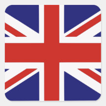 Bandera británica calcomanías cuadradass personalizadas