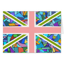 Bandera británica Union Jack inspirado por los mos Tarjetas