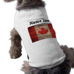 Bandera canadiense de madera vieja ropa para mascota