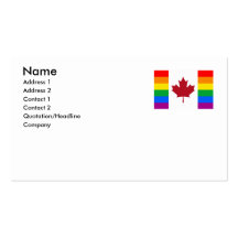 BANDERA CANADIENSE DEL ORGULLO GAY TARJETA DE VISITA