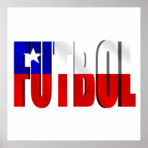 Bandera chilena del logotipo de Futbol de Chile Poster