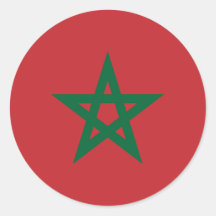 Bandera civil Marruecos, Marruecos Etiquetas Redondas