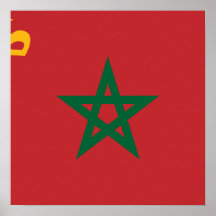 Bandera civil Marruecos, Marruecos Poster