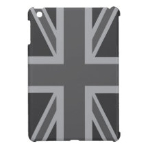 Bandera clásica negra gris de Union Jack Británico iPad Mini Cobertura