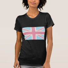 Bandera clásica preciosa rosada de Union Jack Brit Camiseta