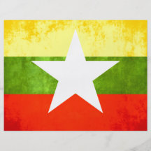 Bandera colorida de Myanmarese del contraste Tarjetas Publicitarias
