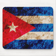 Bandera cubana rugosa alfombrillas de raton