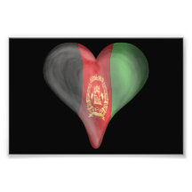 Bandera de Afganistán en un corazón Fotografías