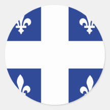 Bandera de alta calidad de Canadá Quebec Pegatina Redonda