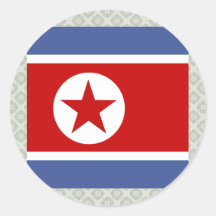 Bandera de alta calidad de Corea del Norte Etiqueta
