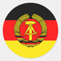 Bandera de alta calidad de la Alemania Oriental Pegatina Redonda