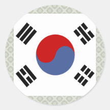 Bandera de alta calidad de la Corea del Sur Etiqueta Redonda