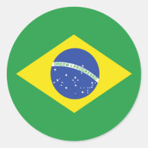 Bandera de alta calidad del Brasil Etiqueta Redonda