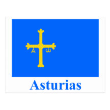 Bandera de Asturias con nombre Postales