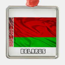 Bandera de Bielorrusia Adorno De Navidad