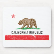Bandera de California del vintage Alfombrillas De Ratón