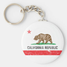 Bandera de California del vintage Llaveros