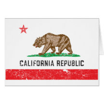 Bandera de California del vintage Tarjetas