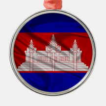Bandera de Camboya Ornamento Para Arbol De Navidad