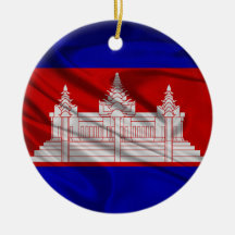 Bandera de Camboya Ornamento Para Arbol De Navidad