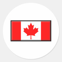 Bandera de Canadá Etiquetas Redondas