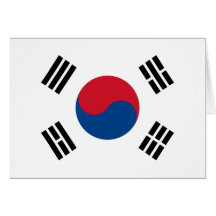 Bandera de Corea del Sur Tarjeta