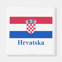 Bandera de Croacia con nombre en croata Imanes De Nevera