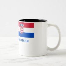 Bandera de Croacia con nombre en croata Taza De Café