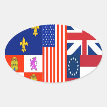 Bandera de CUATRO Pensacola Calcomanía De Oval