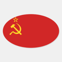 Bandera de CUATRO Unión Soviética Calcomania Oval Personalizadas