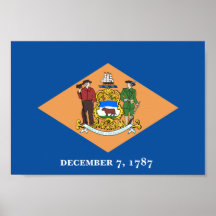 Bandera de Delaware Poster