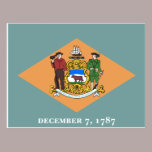 Bandera de Delaware tarjetas postales