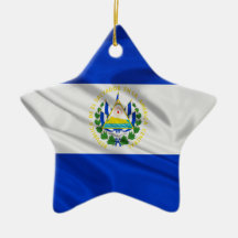 Bandera de El Salvador Adornos De Navidad