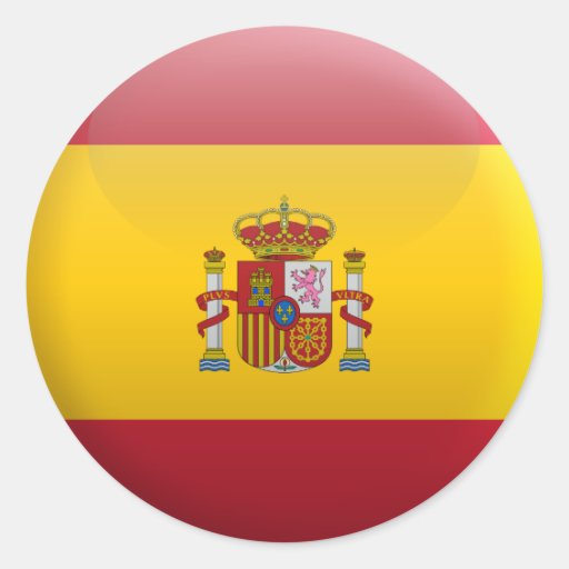 Bandera de España Pegatina Redonda