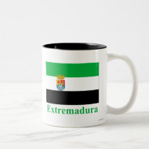 Bandera de Extremadura con nombre Taza De Café