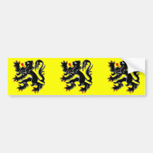 Bandera de Flandes, Bélgica Etiqueta De Parachoque