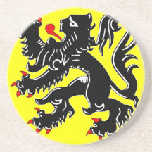 Bandera de Flandes, Bélgica Posavasos Personalizados