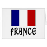 Bandera de Francia y negro de la palabra Tarjeta