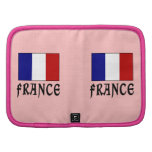 Bandera de Francia y rosa de la palabra Organizador