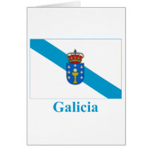 Bandera de Galicia con nombre Felicitación