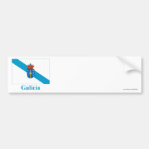 Bandera de Galicia con nombre Pegatina De Parachoque