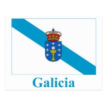Bandera de Galicia con nombre Tarjetas Postales