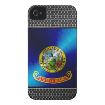Bandera de Idaho del metal iPhone 4 Fundas