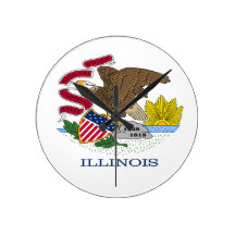 Bandera de Illinois Relojes De Pared