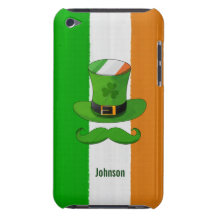 Bandera de Irlanda y bigote del gorra del Leprecha iPod Touch Case-Mate Protectores