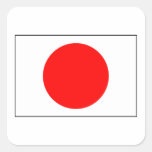 Bandera de Japón Calcomanías Cuadradas