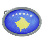Bandera de Kosovo Hebilla Cinturon Oval